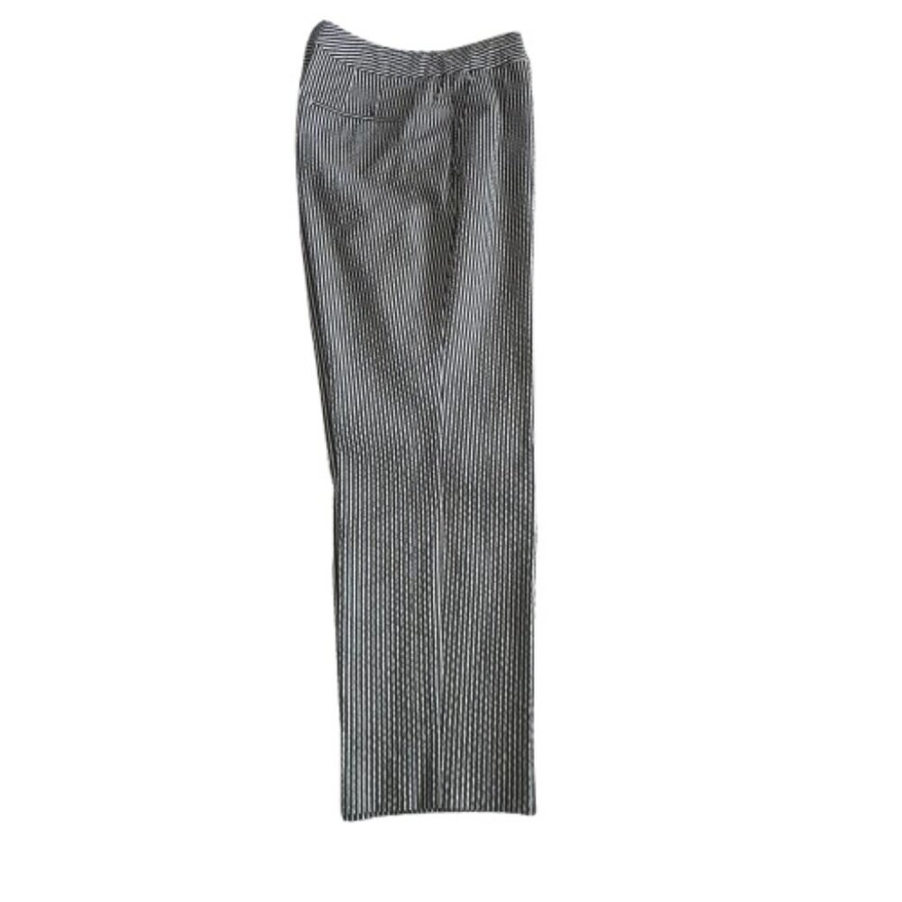Ann Taylor Women's 4 White & Blue Strips Kate Fit Modern Boot Cut Cotton Pants
